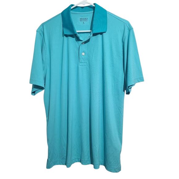 Brooks Brothers Turquoise Performance Polo Size Large - Picture 1 of 5